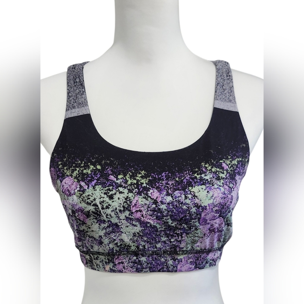 Lululemon Rare Energy  Purple and Black Sports Bra Size 10